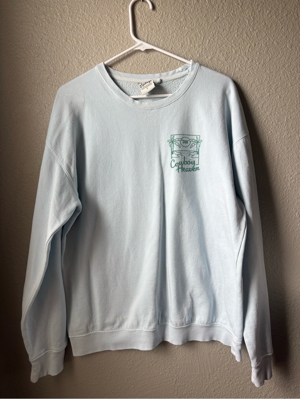 Cowboy Heaven Light Blue Crewneck Sweatshirt